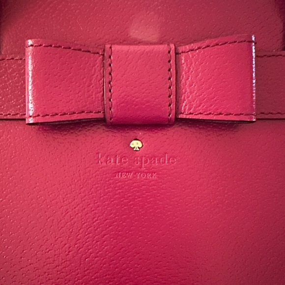 Kate Spade Red Plum Bow Kirk Park Medium Maize Dome Satchel - Picture 2 of 13